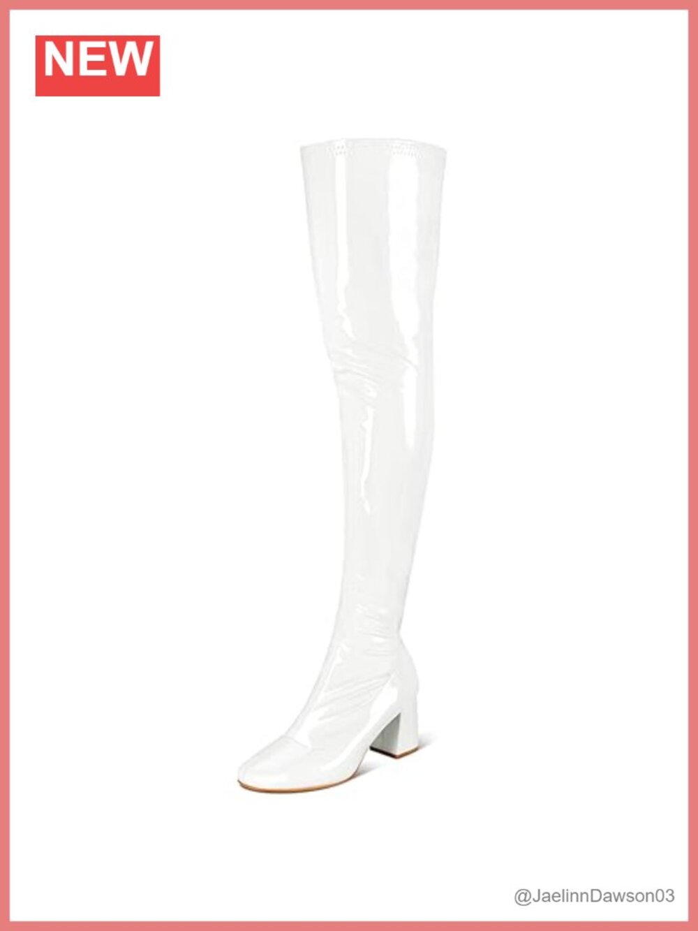 Women's Patent PU Over the Knee Thigh High Boots Chunky Block Heel Square Toe